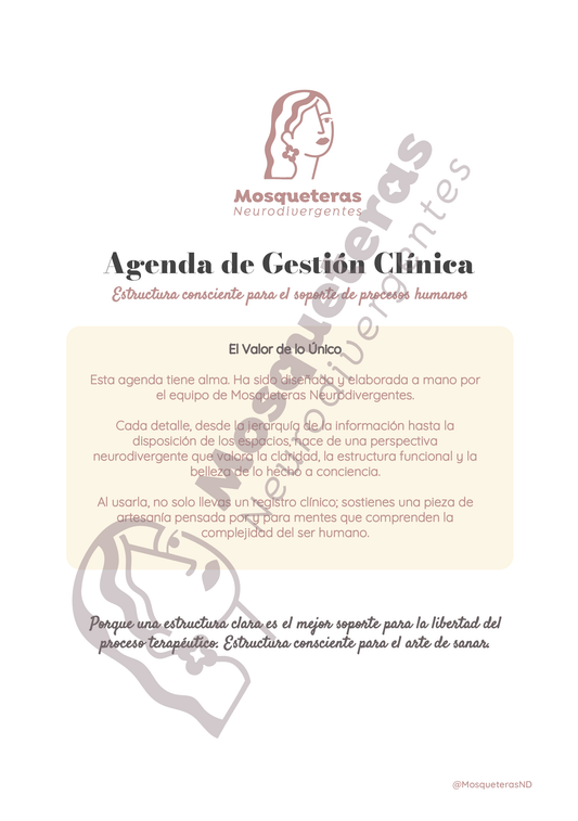 Agenda Psicólogos/as – Gestión Clínica (tamaño B5)