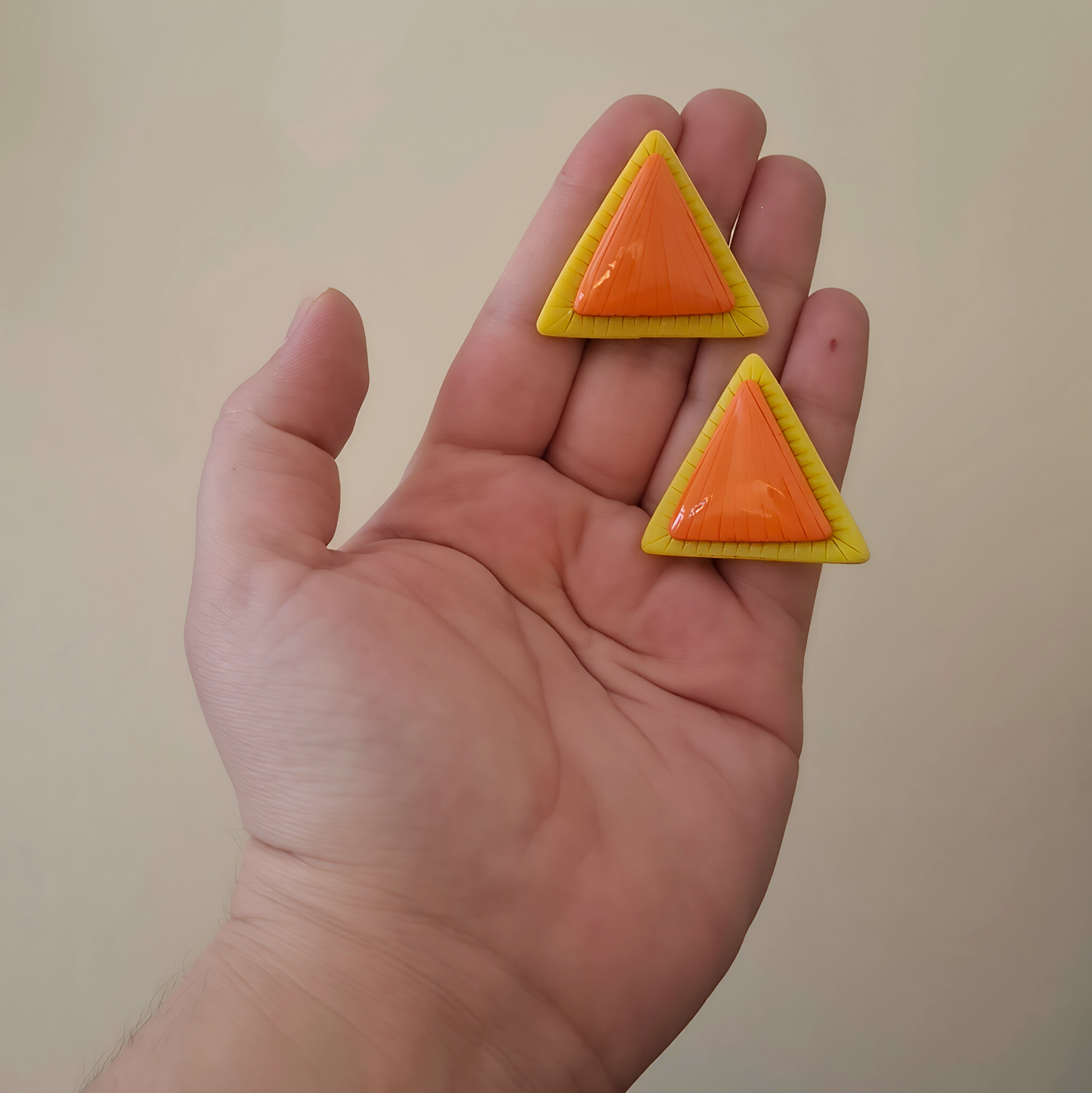 💛 Aros Botón Geométricos "Tierra y Fuego" 🧡