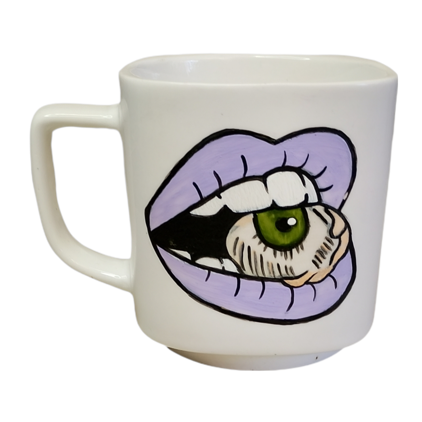 Tazón MUGG 250 cc – Labios y miradas (Pintado a Mano)