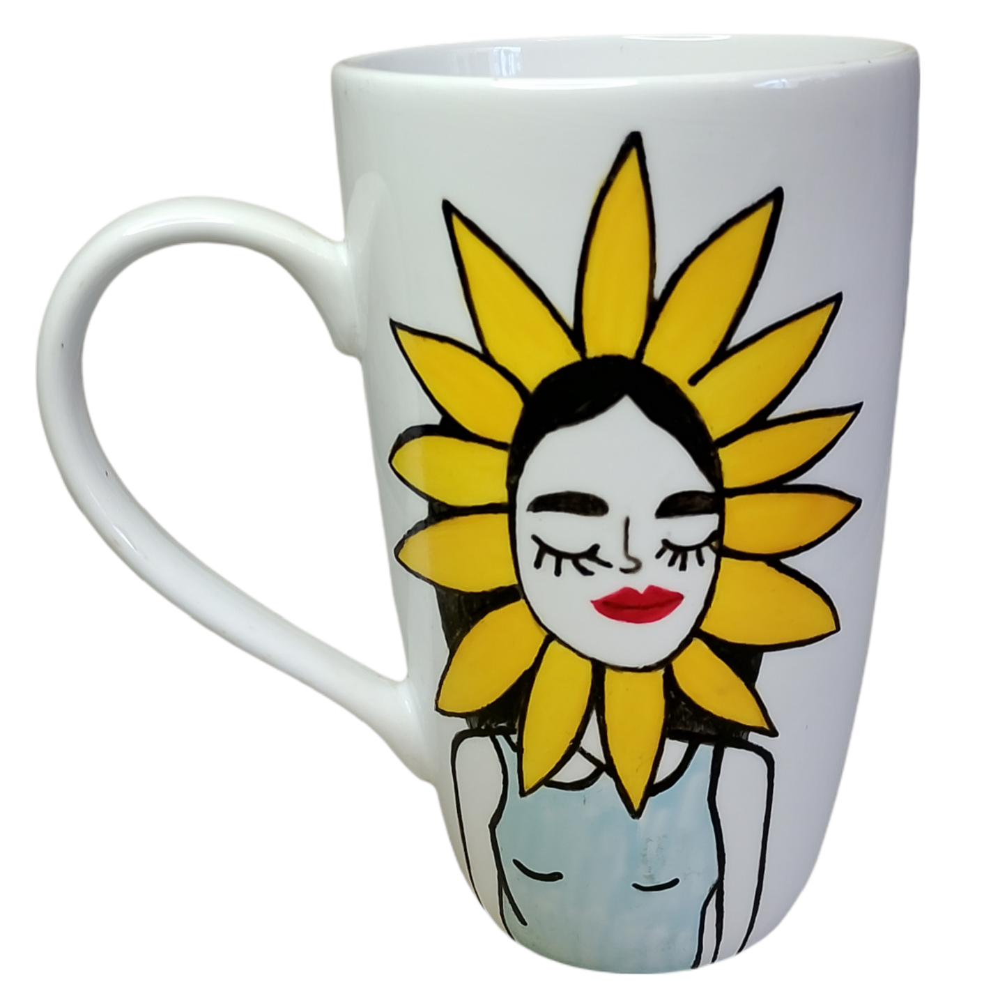 Tazón MUGG 500 cc – Mujer Girasol (Pintado a Mano)