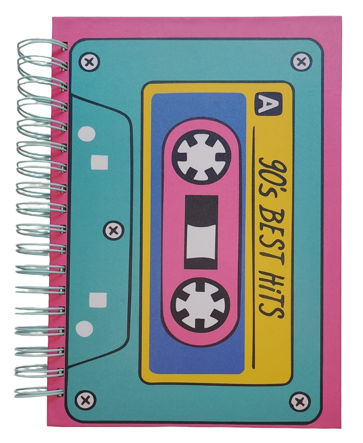 📕 Agenda Perpetua: Edición "Vintage Cassette 90's" 📼🎶-fondo rosa