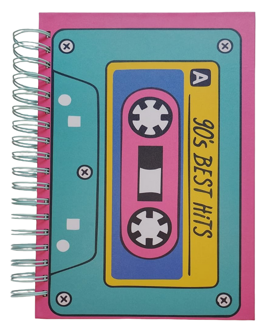 📕 Agenda Perpetua: Edición "Vintage Cassette 90's" 📼🎶-fondo rosa