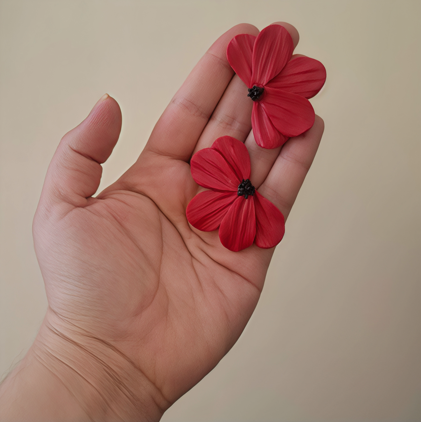 🌹 Aros Botón "Yolandas" | Rojo Pasión Escarlata ❤️
