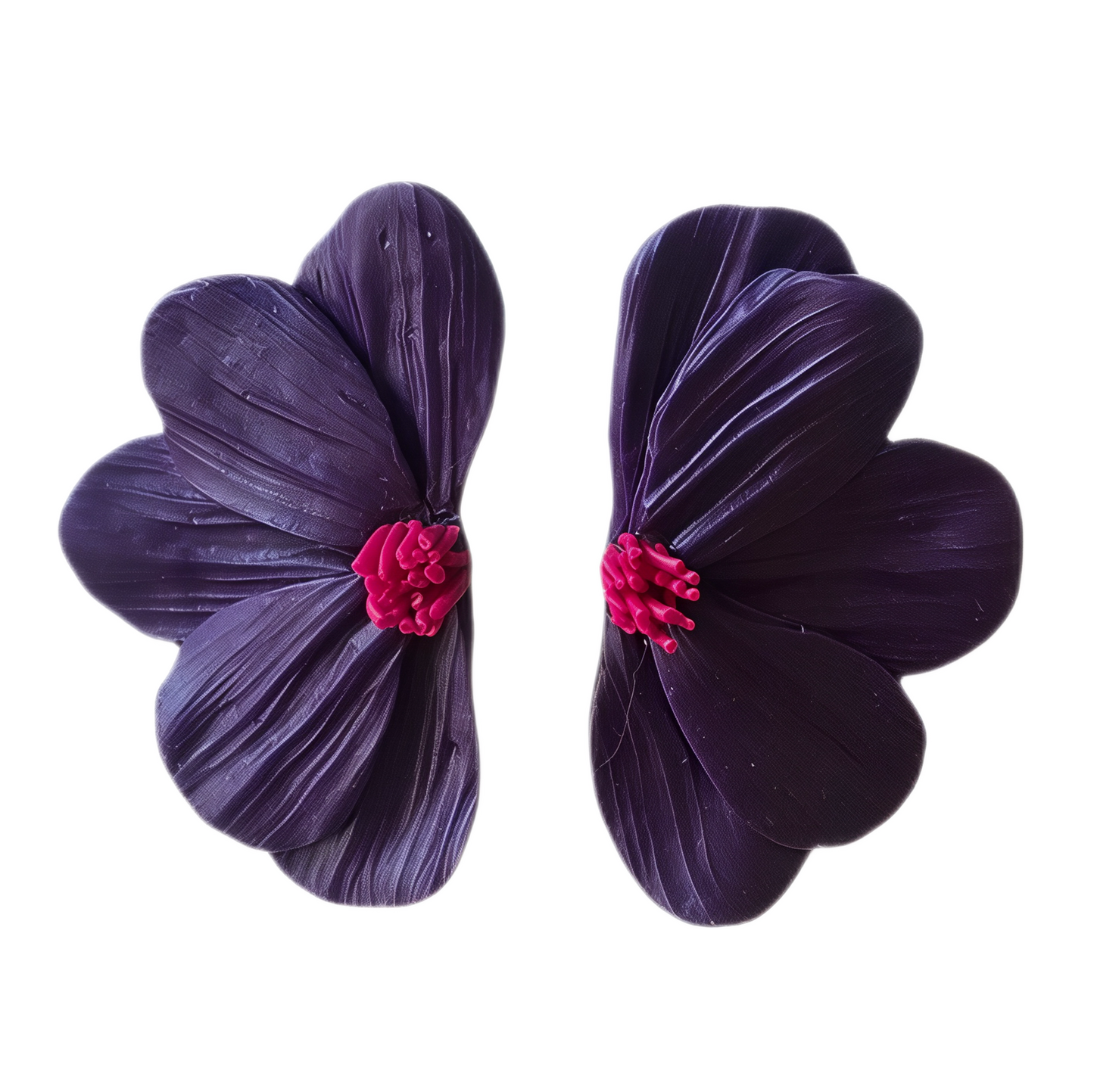 💜 Aros Botón "Yolandas" | Flor Plegada Violeta 💜