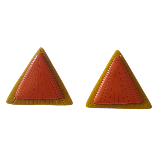 💛 Aros Botón Geométricos "Tierra y Fuego" 🧡