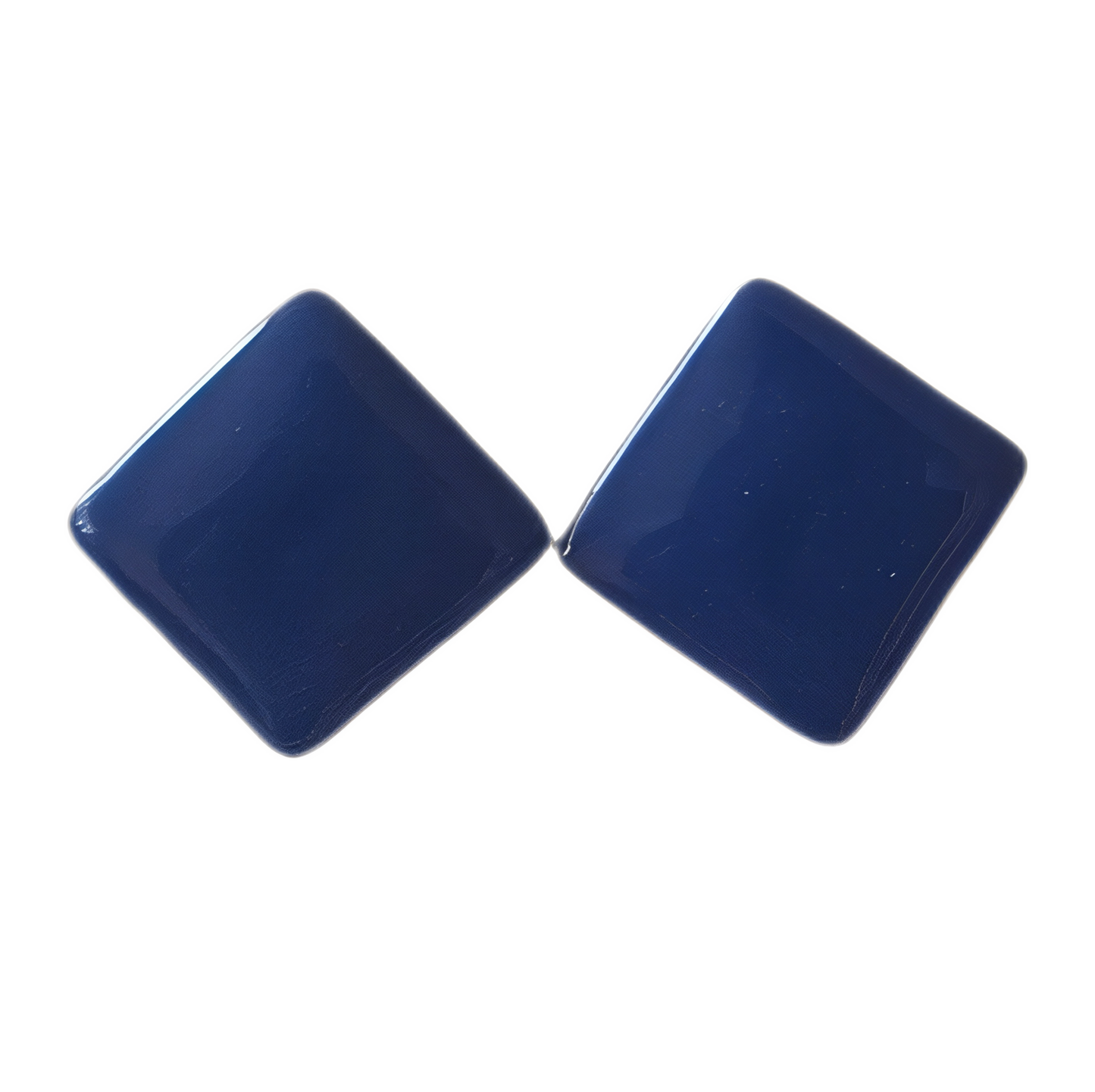 💙 Aros Botón "Medianoche Geométrica" | Azul Marino Cuadrado 💙