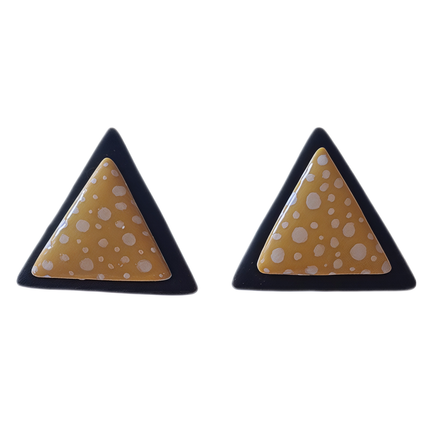 🔺 Aros Geométricos Doble Tono | Azul y amarillo con burbujas 🔺