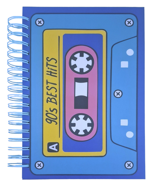 📕 Agenda Perpetua: Edición "Vintage Cassette 90's" 📼🎶-Anillo celeste